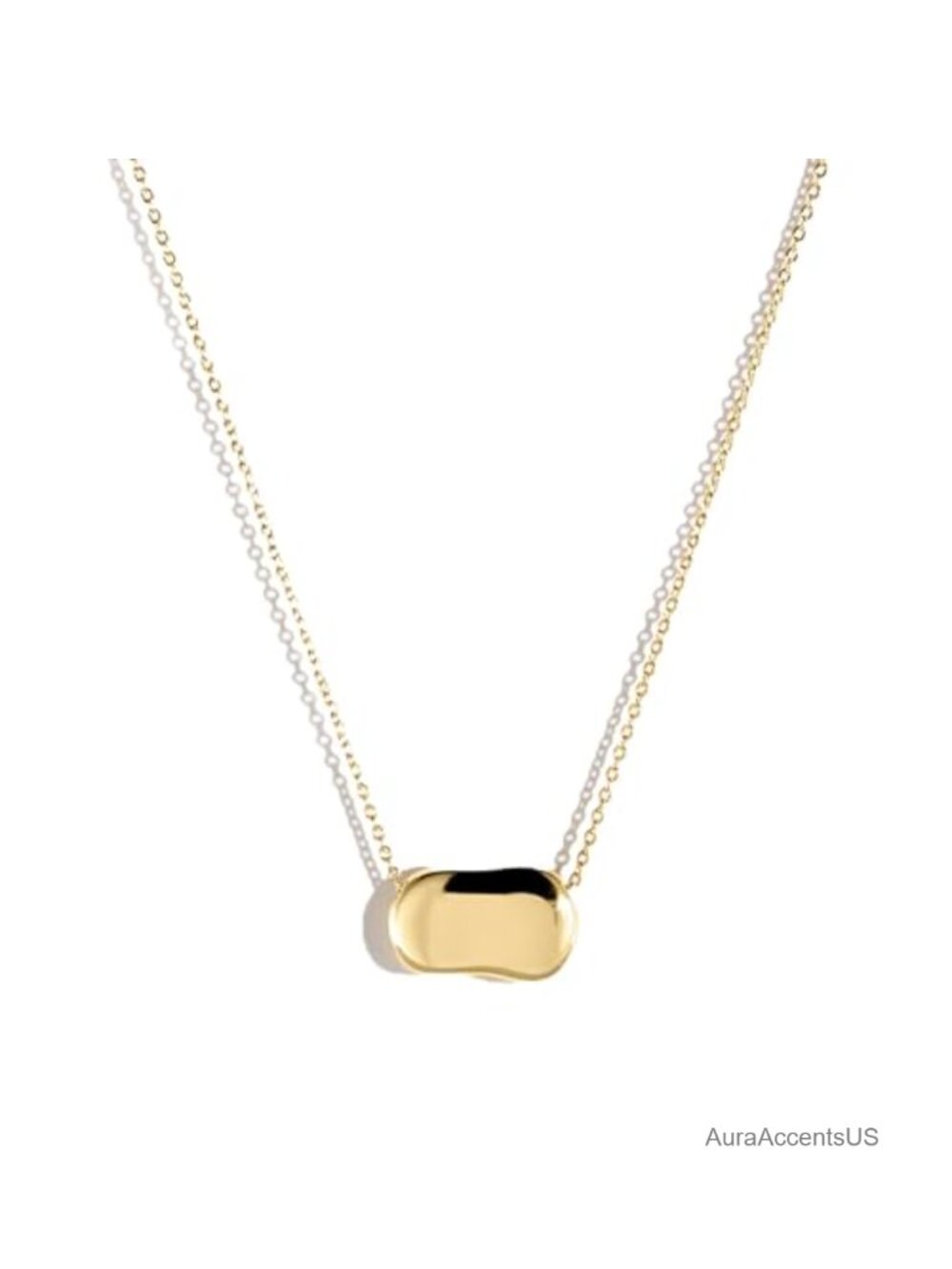 14k Gold Plated Organic Charm Pendant Necklace 18" Layering Chain